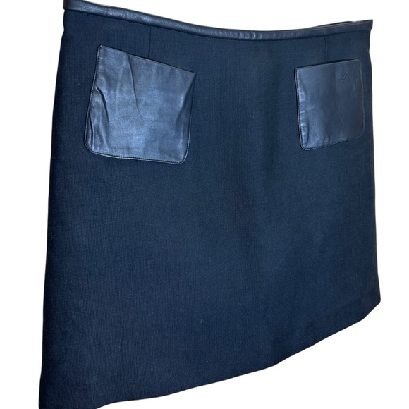 Maje - A-Line Mini Skirt, Lamb Leather Pockets - Size XS US (Size 34 FR), Black - Picture 9 of 16